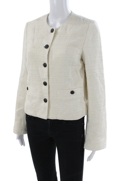 Rag & Bone Women Tweed Button Down Blazer White Size 8