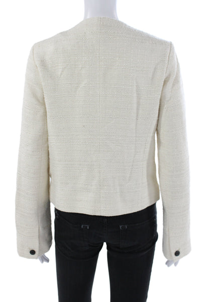Rag & Bone Women Tweed Button Down Blazer White Size 8