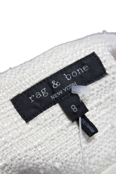Rag & Bone Women Tweed Button Down Blazer White Size 8