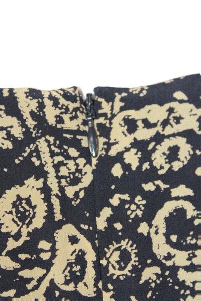 Jaeger Womens Silk Paisley Shift Dress Square Neck Mid Calf ShortSleeve Size 10