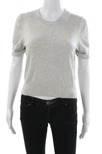 J Crew Womens Gray Lyocell Crew Neck Short Sleeve Pullover Sweater Size M