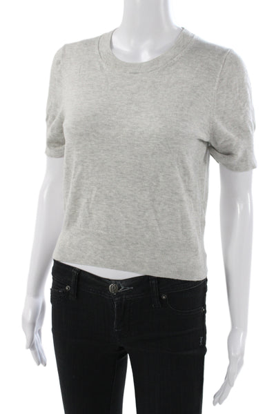 J Crew Womens Gray Lyocell Crew Neck Short Sleeve Pullover Sweater Size M