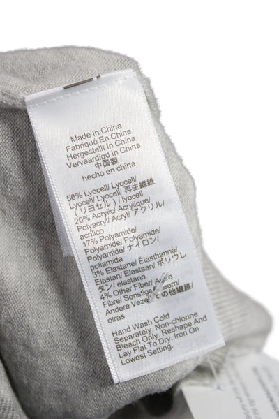 J Crew Womens Gray Lyocell Crew Neck Short Sleeve Pullover Sweater Size M