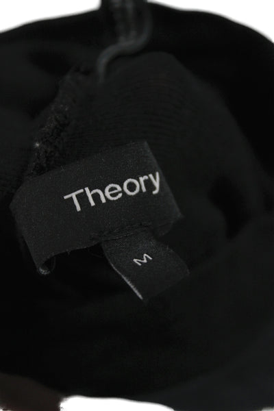 Theory Women Basic Black Sleeveless Turtleneck Tank Pullover 90% Viscose Size M