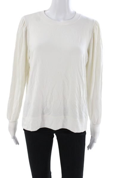 Summersalt Womens Pullover Sweatshirt Ivory Crew Neck Long Sleeve Size M