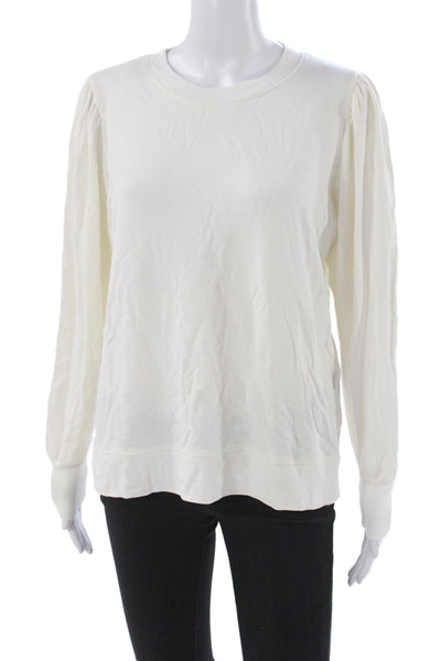 Summersalt Womens Pullover Sweatshirt Ivory Crew Neck Long Sleeve Size M