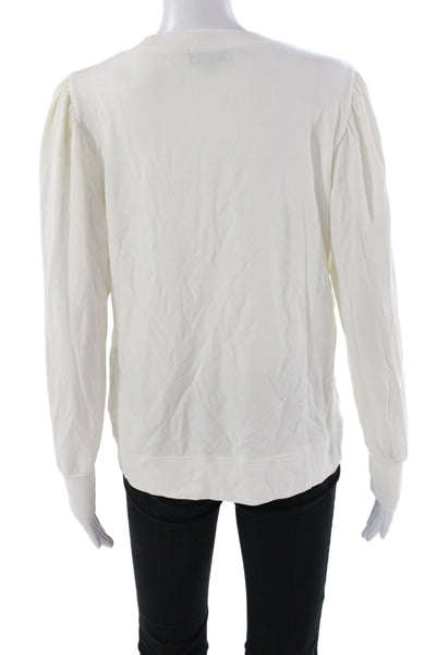 Summersalt Womens Pullover Sweatshirt Ivory Crew Neck Long Sleeve Size M