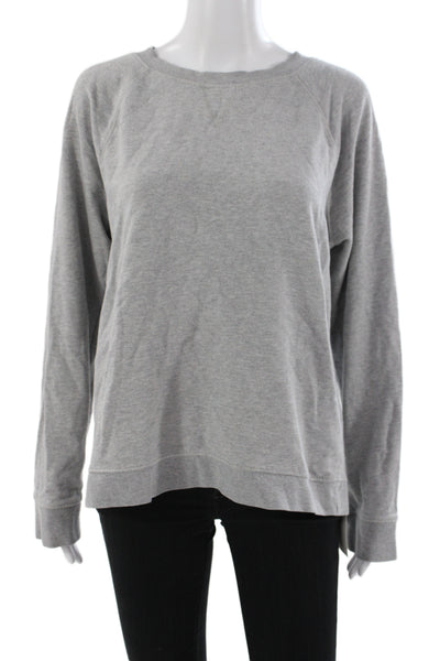J Crew Women Basic Gray Cotton Crew Neck Sweatshirt Size M