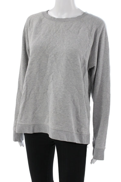 J Crew Women Basic Gray Cotton Crew Neck Sweatshirt Size M