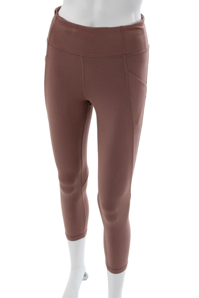 Lululemon Womens Capri Leggings Brown Nylon Pull On Athleisure Size 6