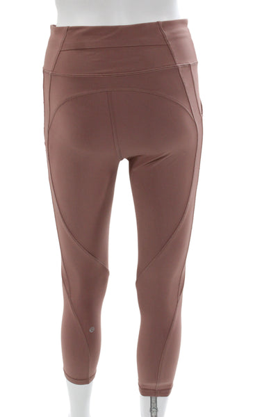 Lululemon Womens Capri Leggings Brown Nylon Pull On Athleisure Size 6