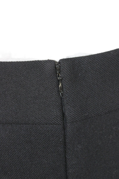 J Crew Womens Straight Pencil Wool Skirt Black Zip Knee Length Size 4