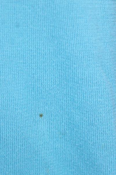 Lacoste Womens V-Neck Long Sleeve Cotton Pullover Sweater Blue Size 38