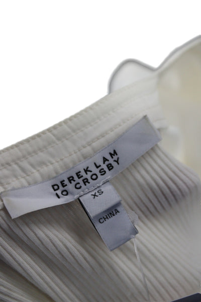 Derek Lam 10 Crosby Women Ivory Henley Button Bell Sleeve Blouse Size XS
