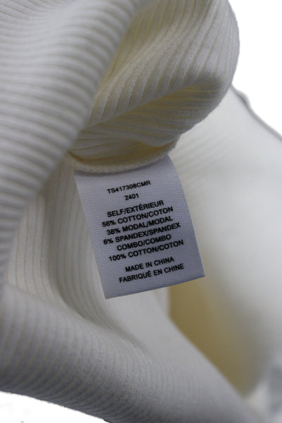 Derek Lam 10 Crosby Women Ivory Henley Button Bell Sleeve Blouse Size XS