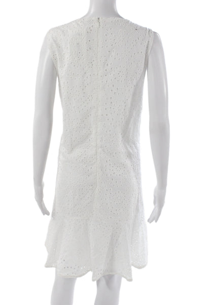 Kobi Halperin Womens White Cotton Sleeveless V-Neck Shift Dress Boho Size S
