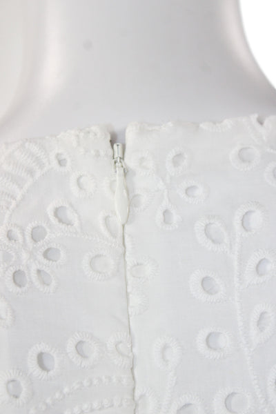 Kobi Halperin Womens White Cotton Sleeveless V-Neck Shift Dress Boho Size S
