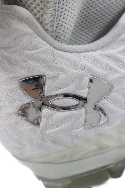 Under Armour Men's Canvas Spotted Laced Front  Cleats White Size 11.5