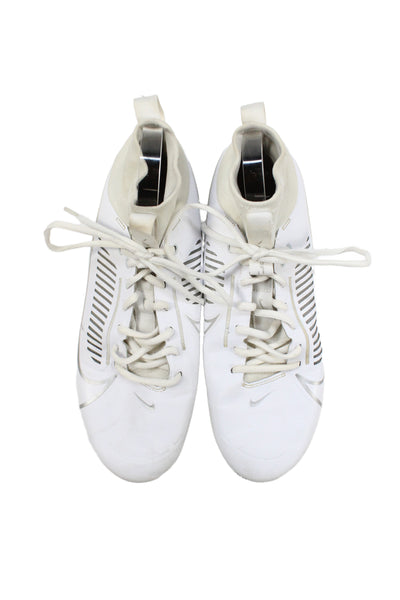 Nike Men's Leather  Laced Front  Cleats White Size 11.5