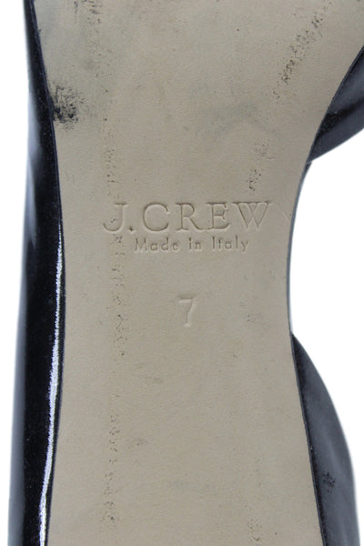 J Crew Womens Leather Classic Pump Heels Black Size 7