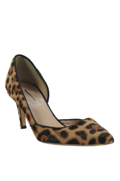 J Crew Suede Leather Cheetah Print Pump Heels Brown Size 7