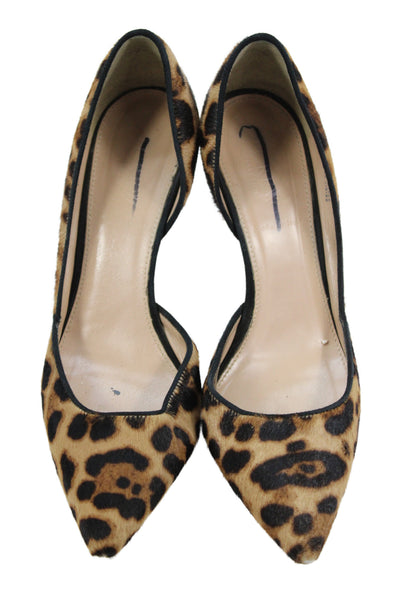 J Crew Suede Leather Cheetah Print Pump Heels Brown Size 7