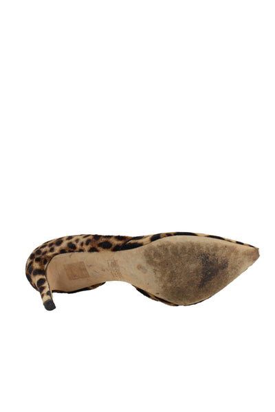J Crew Suede Leather Cheetah Print Pump Heels Brown Size 7