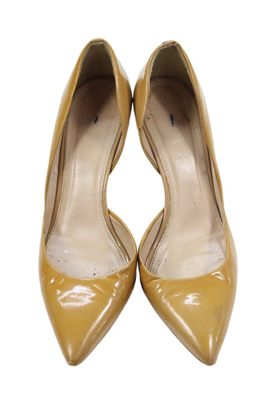J Crew  Leather Pointed Toe Pump Heels Brown Size 7
