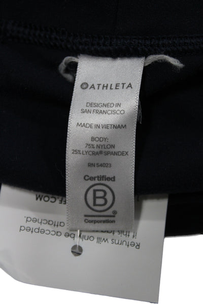 Athleta Women Black Capri Leggings 75% Nylon Pull On Size S