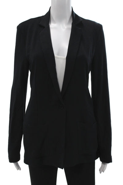 Majestic Filatures Womens Basic Jacket Black Viscose Button Size 2