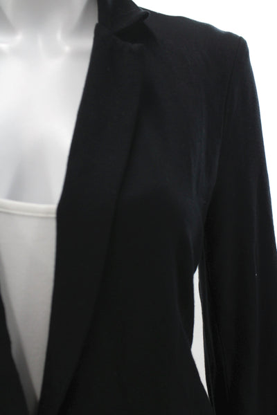 Majestic Filatures Womens Basic Jacket Black Viscose Button Size 2