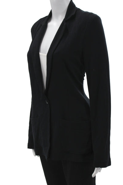 Majestic Filatures Womens Basic Jacket Black Viscose Button Size 2