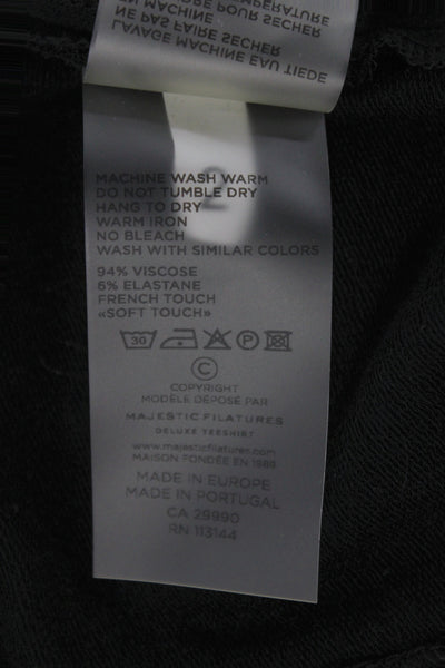 Majestic Filatures Womens Basic Jacket Black Viscose Button Size 2