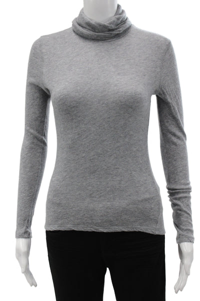 Majestic Filatures Womens Cashmere Turtleneck Pullover Sweater Gray Size 1