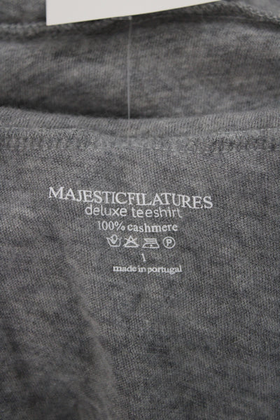 Majestic Filatures Womens Cashmere Turtleneck Pullover Sweater Gray Size 1