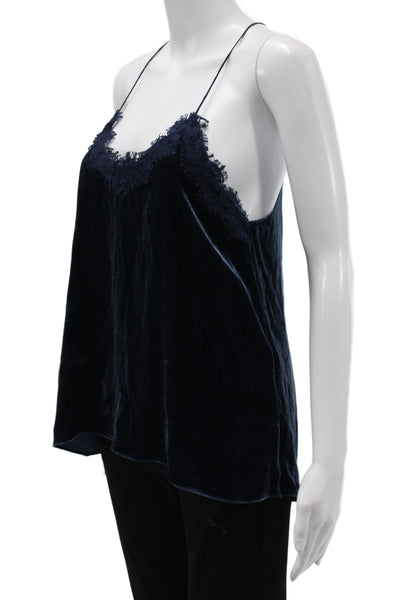 Johnny Was Women Boho Blue V-Neck Camisole Rayon Sleeveless Size S