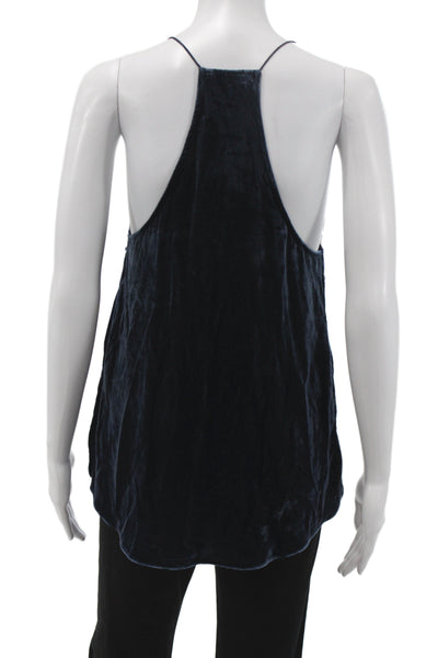 Johnny Was Women Boho Blue V-Neck Camisole Rayon Sleeveless Size S