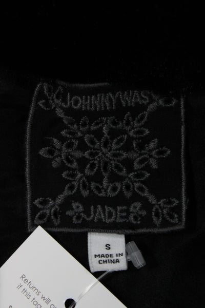 Johnny Was Women Black Bohemian Geometric Sleeveless Hook & Eye Vest Size S