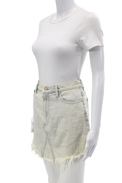 7 For All Mankind Womens Blue Mini Cotton Skirt Size 26