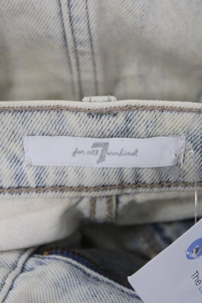 7 For All Mankind Womens Blue Mini Cotton Skirt Size 26