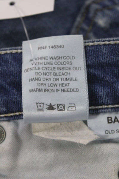 Amo Women Blue Cropped Mid Rise Cotton Jeans Size 27
