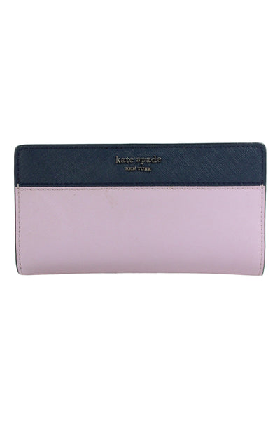 Kate Spade Womens Leather Two Toned Wallet Purple Navy