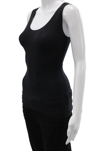 Spanx Women Shaping Tank Scoop Neck Sleeveless Black Elastane Size S
