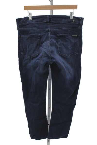 7 For All Mankind Mens Straight Jeans Blue Mid Rise Cotton Size 34