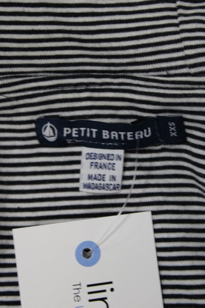 Petit Bateau Womens Rain Coat Blue Snap Nautical Polyester Size 2XS