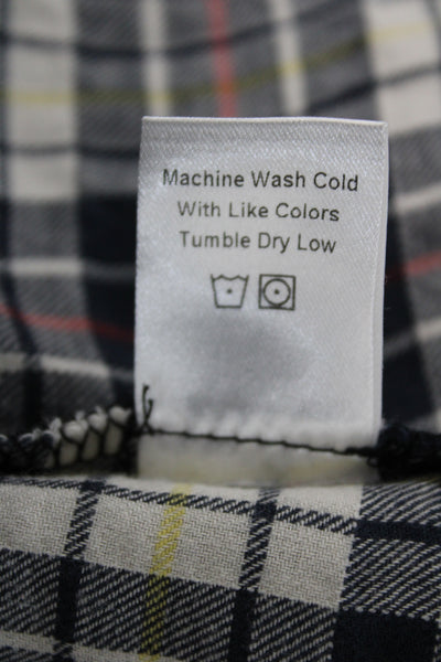 Son of John Women Black Plaid Skull Cotton Tunic Button-Up Size 2
