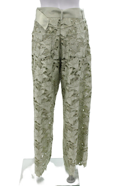 Rich Radi Q's Women Paperbag Floral Pants Green Buckle Size S