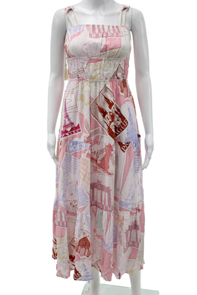 Prosperina Women Maxi Dress Patchwork Multicolor Sleeveless Size S
