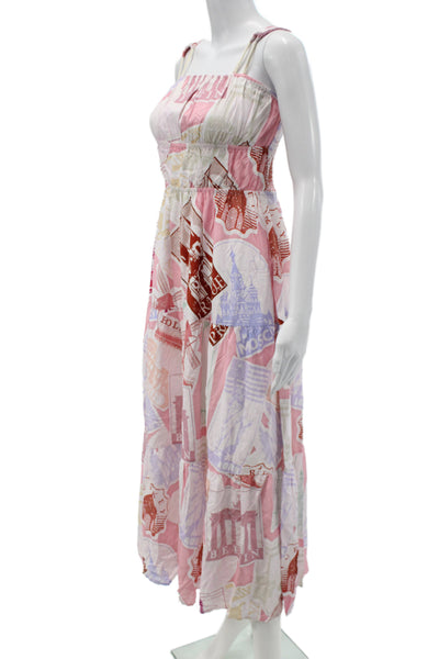 Prosperina Women Maxi Dress Patchwork Multicolor Sleeveless Size S