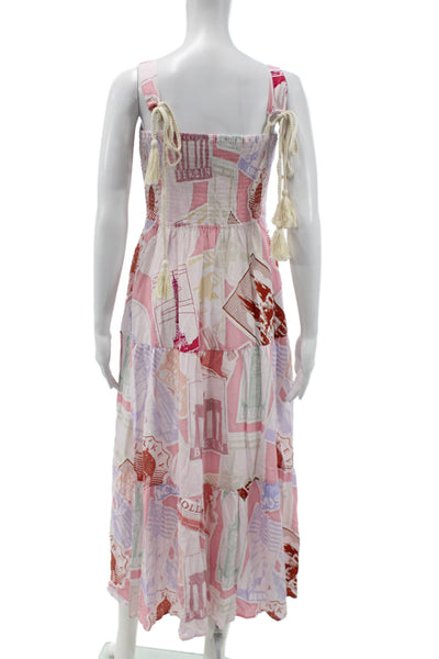 Prosperina Women Maxi Dress Patchwork Multicolor Sleeveless Size S